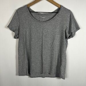 Quince Blouse Women Large Grey Crewneck Short Sleeve Tee T-Shirt Cotton Modal